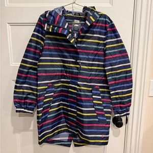 Joules Multicolor Right as Rain Collection Striped Rain Jacket